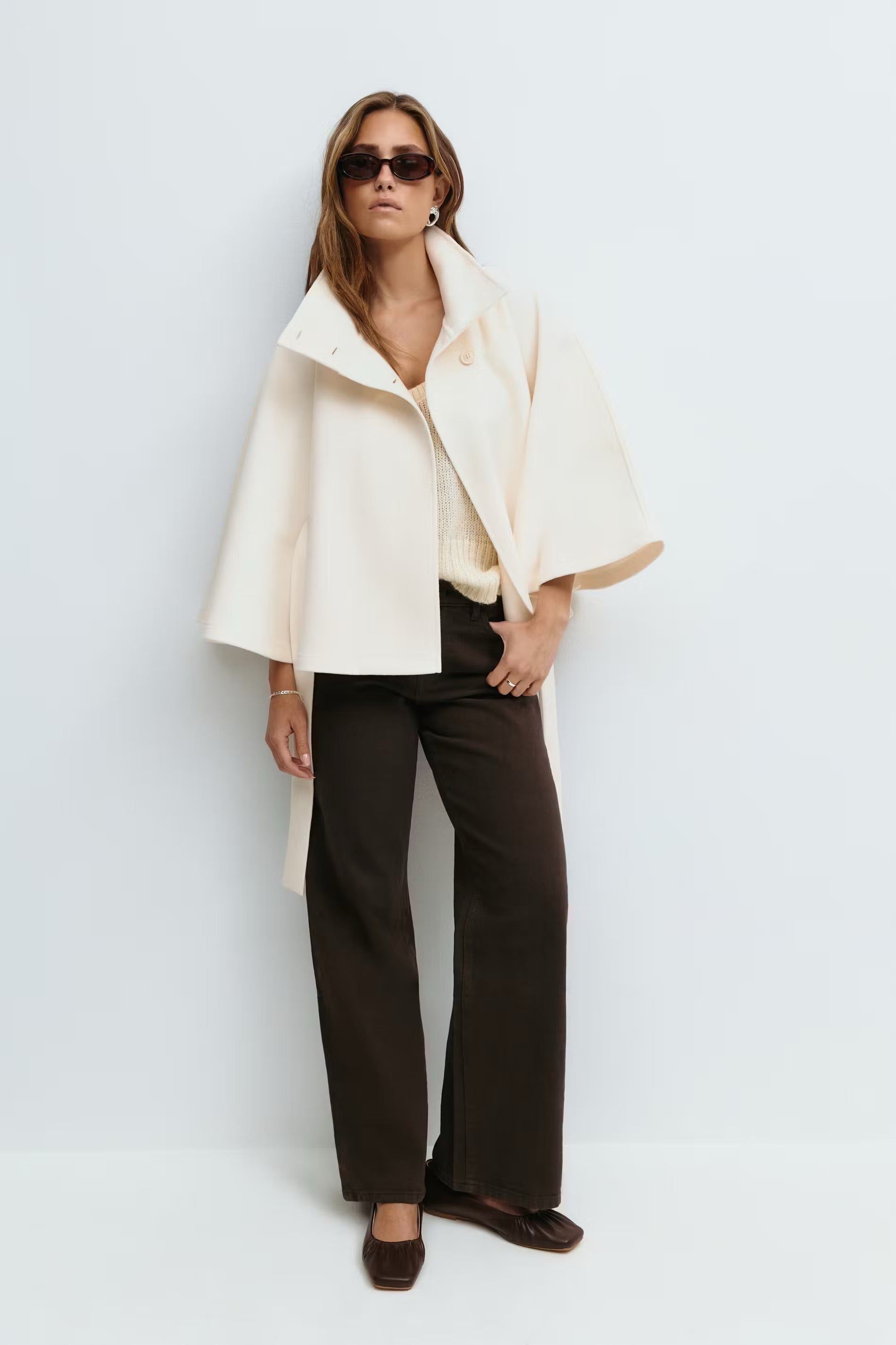 Mivaru I Viral Belt cape jacket