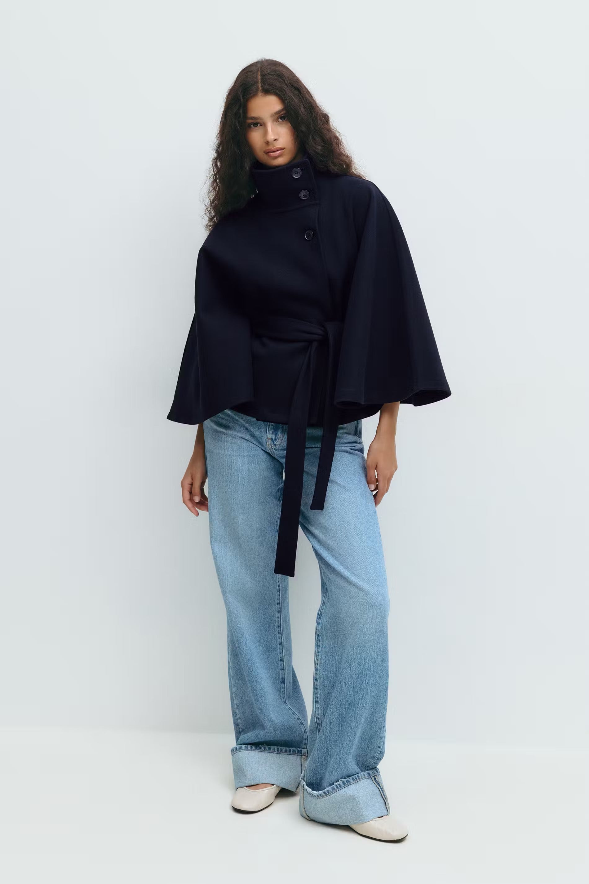Mivaru I Viral Belt cape jacket