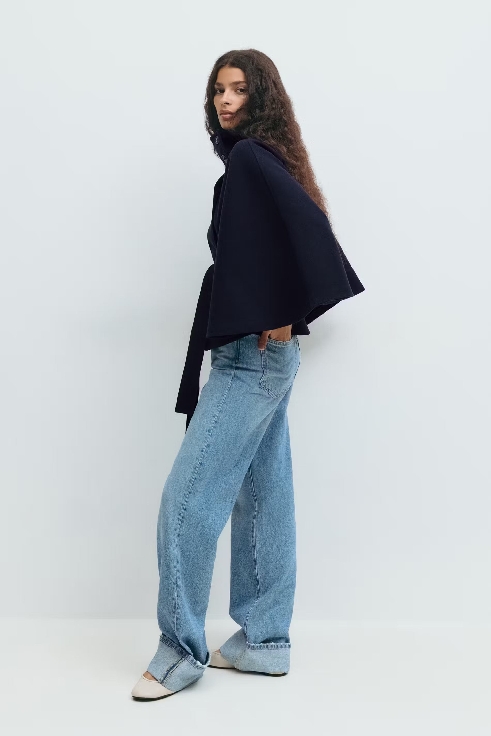 Mivaru I Viral Belt cape jacket