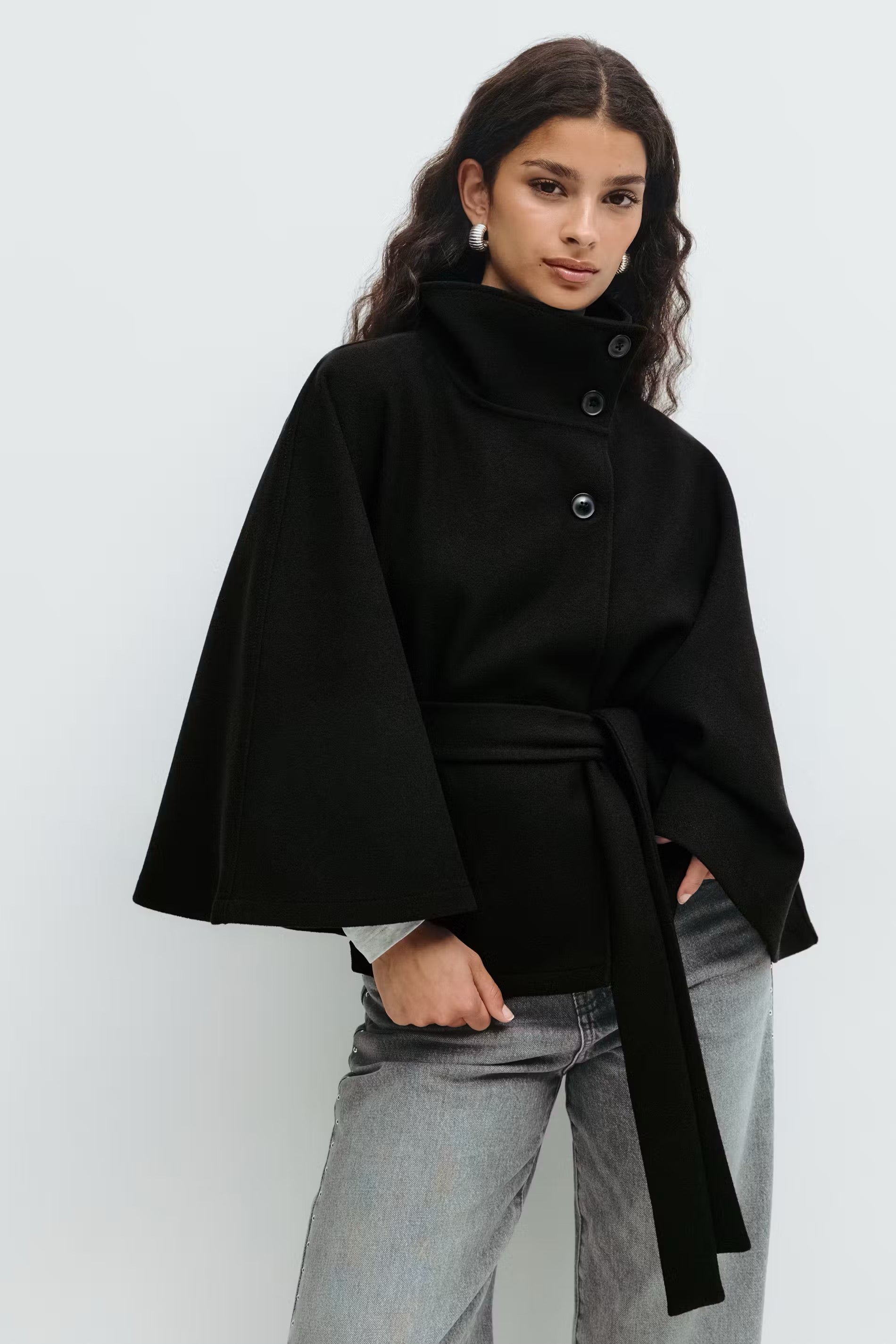 Mivaru I Viral Belt cape jacket
