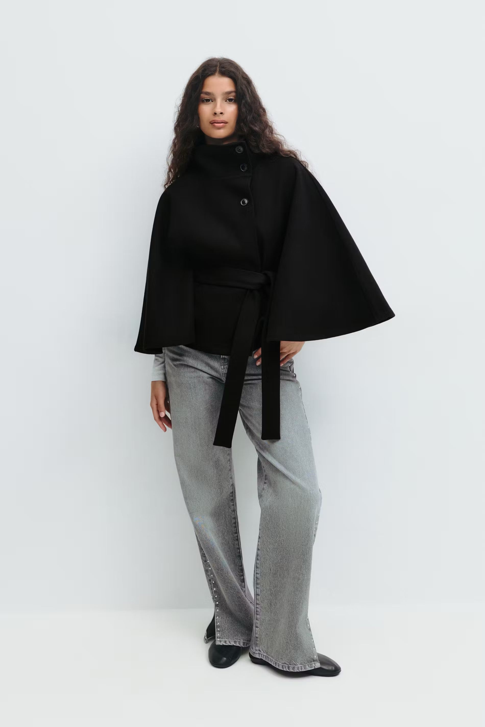 Mivaru I Viral Belt cape jacket