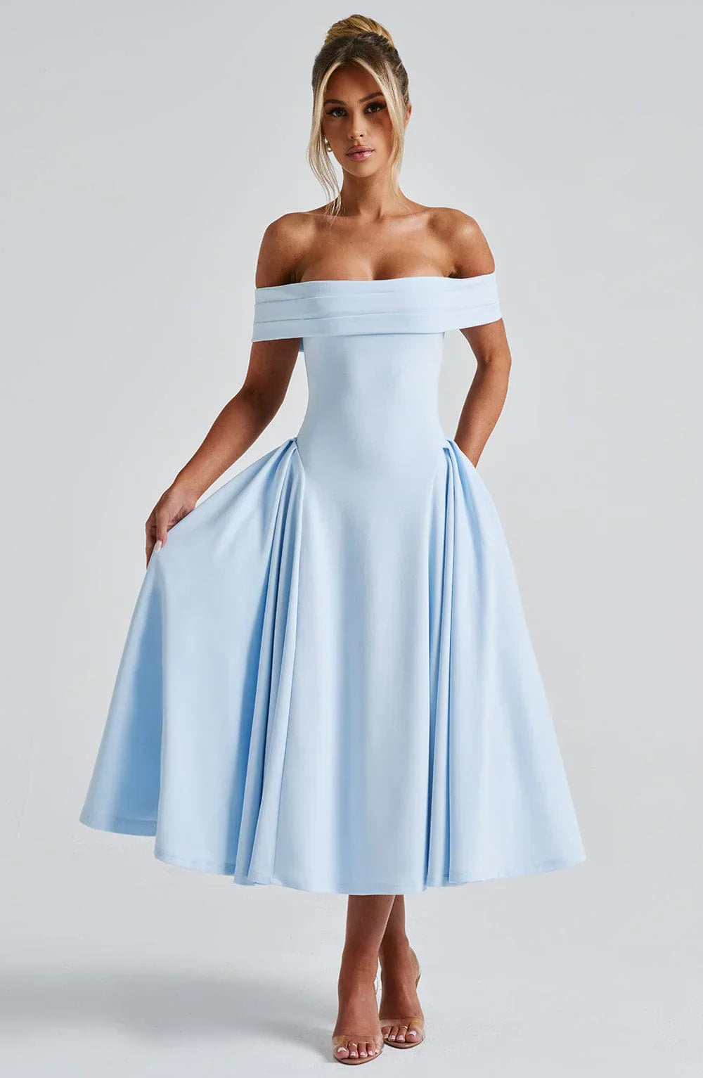 Alexander Saint Effortlessly Elegant Midi Dress