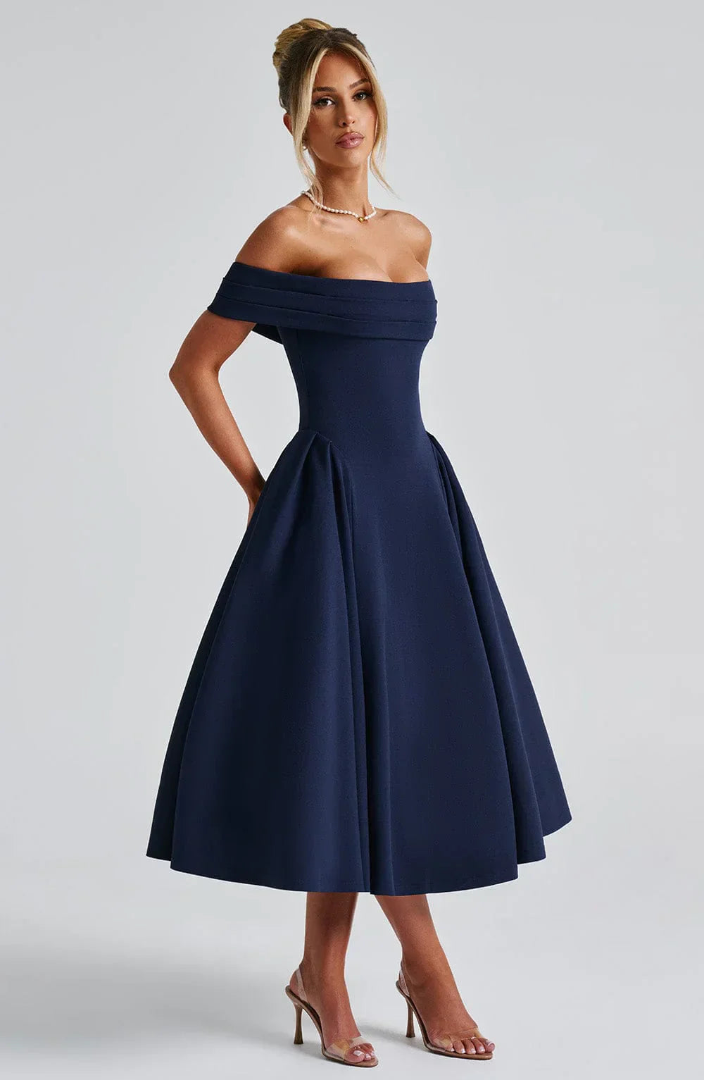 Alexander Saint Effortlessly Elegant Midi Dress