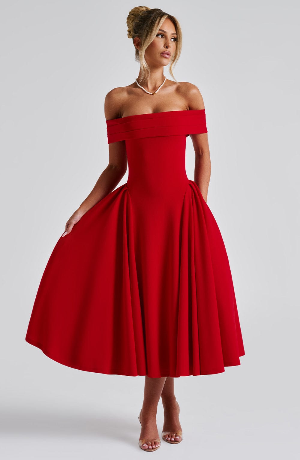 Alexander Saint Effortlessly Elegant Midi Dress