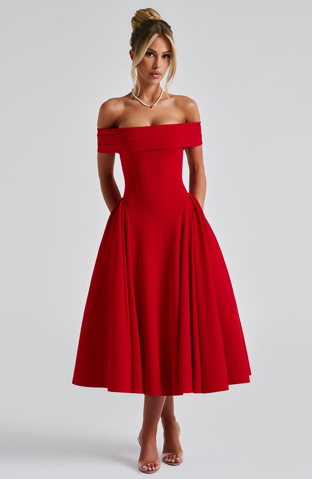 Alexander Saint Effortlessly Elegant Midi Dress